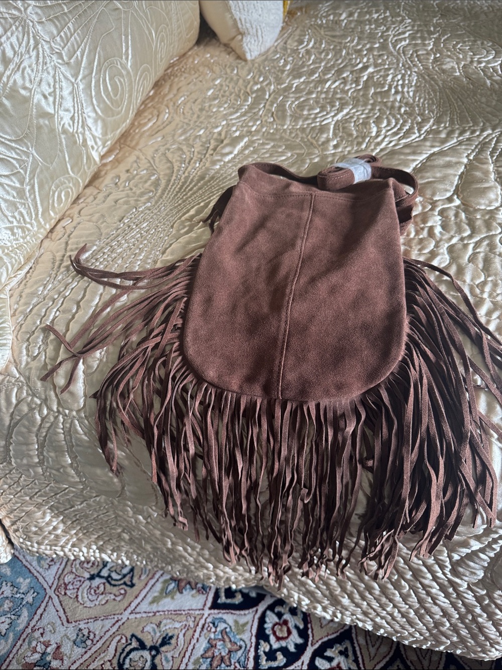 Fringe Suede/ Leather Crossbody Bag - Brown NWOT. - Picture 4 of 7